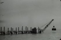 Long concrete pier under construction